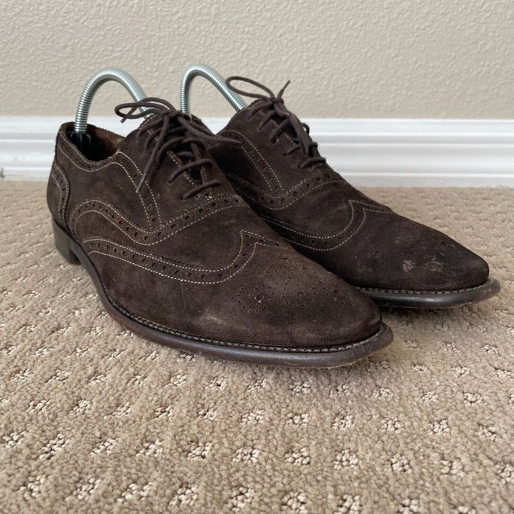 Paul Smith London Brogued Dip-Dyed Suede Oxford Dress Shoes Men US 7.5 $525